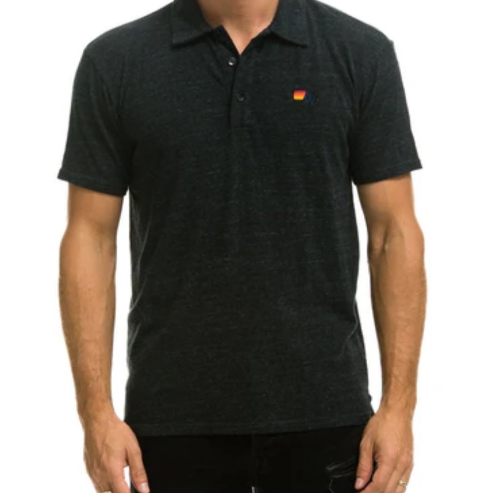 Aviator Nation Charcoal Grey Polo Shirt M